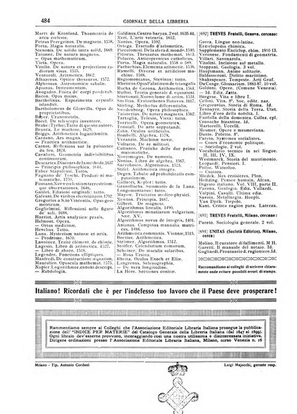 Giornale della libreria della tipografia e delle arti e industrie affini supplemento alla Bibliografia italiana, pubblicato dall'Associazione tipografico-libraria italiana