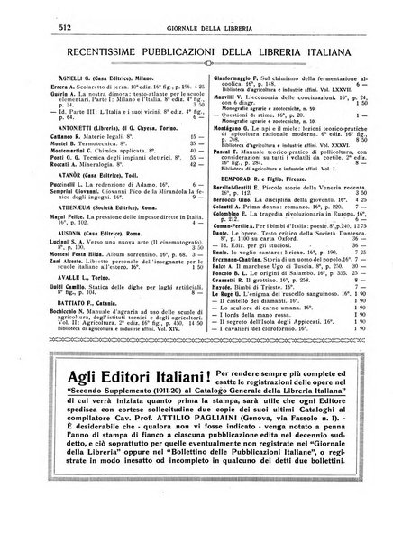 Giornale della libreria della tipografia e delle arti e industrie affini supplemento alla Bibliografia italiana, pubblicato dall'Associazione tipografico-libraria italiana