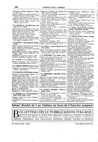 Giornale della libreria della tipografia e delle arti e industrie affini supplemento alla Bibliografia italiana, pubblicato dall'Associazione tipografico-libraria italiana