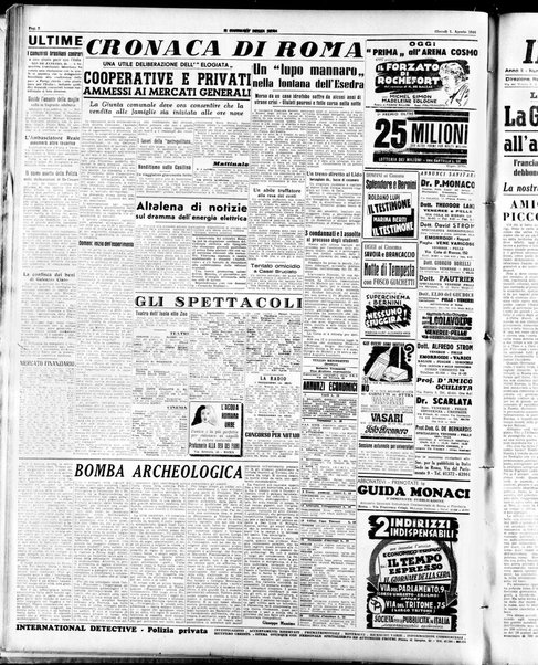 Il giornale della sera : quotidiano indipendente di informazioni