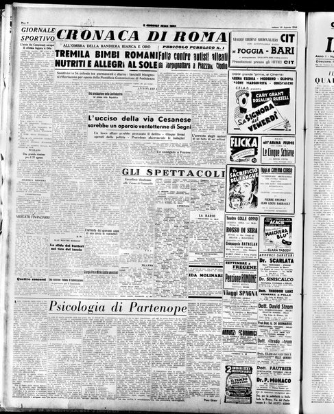 Il giornale della sera : quotidiano indipendente di informazioni