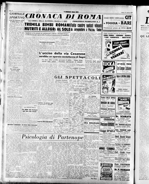 Il giornale della sera : quotidiano indipendente di informazioni