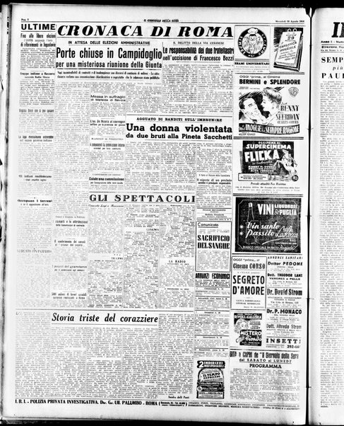 Il giornale della sera : quotidiano indipendente di informazioni