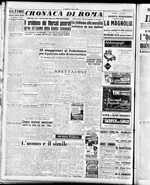 Il giornale della sera : quotidiano indipendente di informazioni