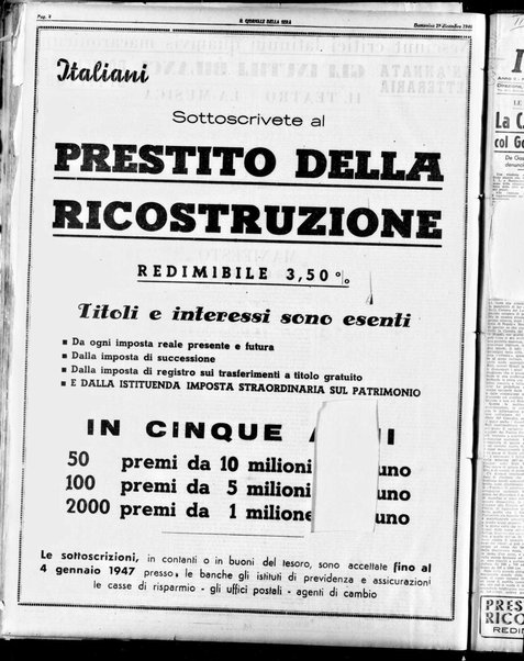 Il giornale della sera : quotidiano indipendente di informazioni