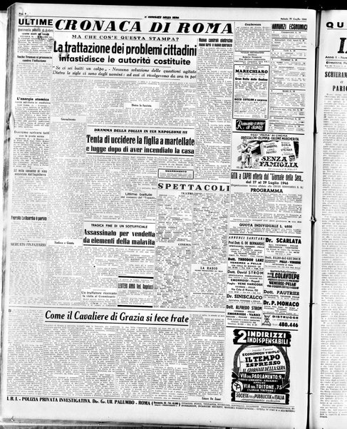 Il giornale della sera : quotidiano indipendente di informazioni