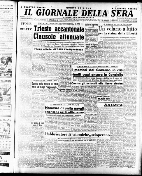 Il giornale della sera : quotidiano indipendente di informazioni