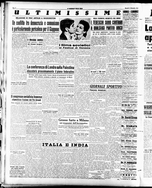 Il giornale della sera : quotidiano indipendente di informazioni