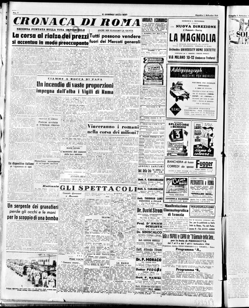 Il giornale della sera : quotidiano indipendente di informazioni