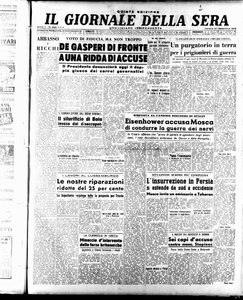 Il giornale della sera : quotidiano indipendente di informazioni