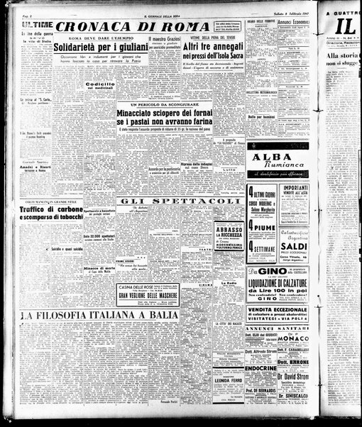 Il giornale della sera : quotidiano indipendente di informazioni