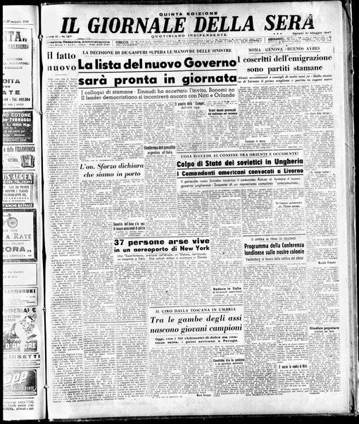 Il giornale della sera : quotidiano indipendente di informazioni