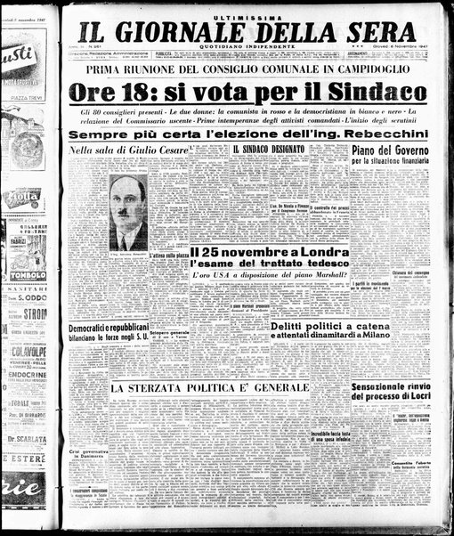 Il giornale della sera : quotidiano indipendente di informazioni