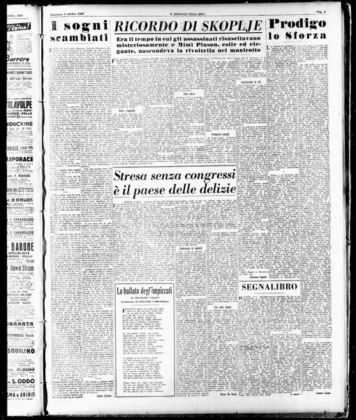 Il giornale della sera : quotidiano indipendente di informazioni