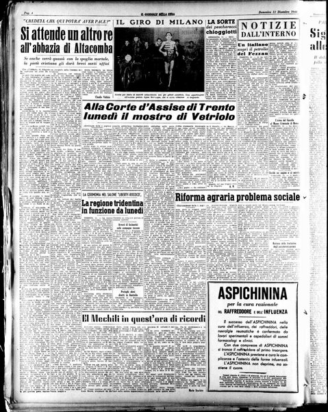 Il giornale della sera : quotidiano indipendente di informazioni