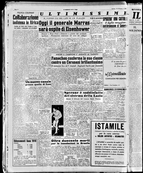 Il giornale della sera : quotidiano indipendente di informazioni