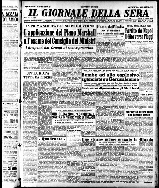 Il giornale della sera : quotidiano indipendente di informazioni