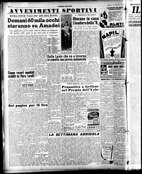 Il giornale della sera : quotidiano indipendente di informazioni