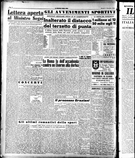 Il giornale della sera : quotidiano indipendente di informazioni