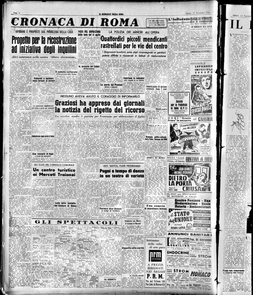 Il giornale della sera : quotidiano indipendente di informazioni