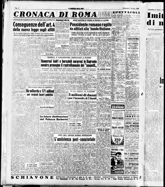 Il giornale della sera : quotidiano indipendente di informazioni