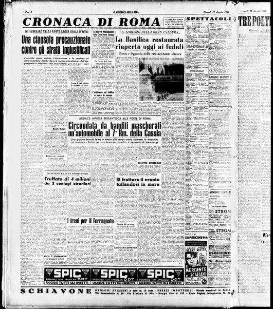 Il giornale della sera : quotidiano indipendente di informazioni