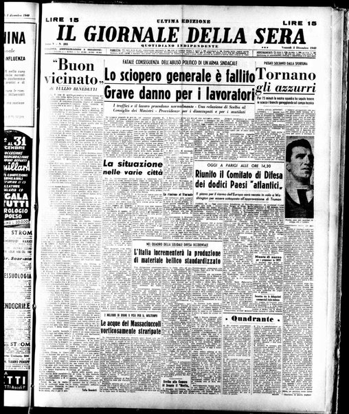 Il giornale della sera : quotidiano indipendente di informazioni