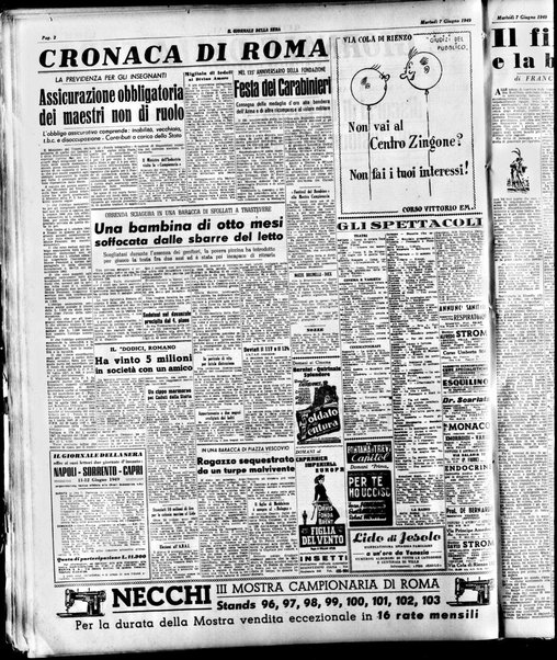 Il giornale della sera : quotidiano indipendente di informazioni