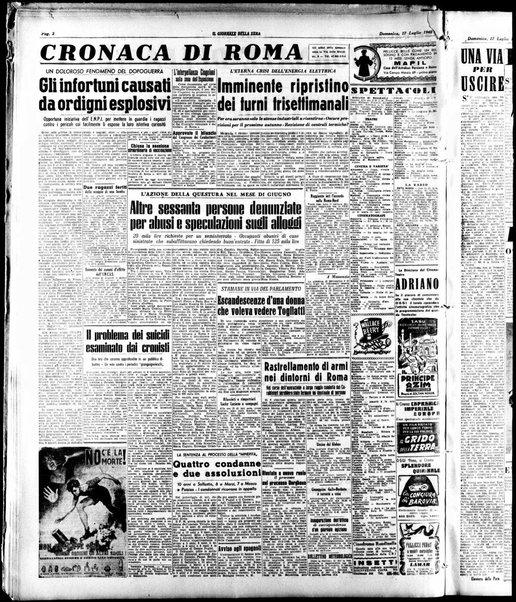 Il giornale della sera : quotidiano indipendente di informazioni