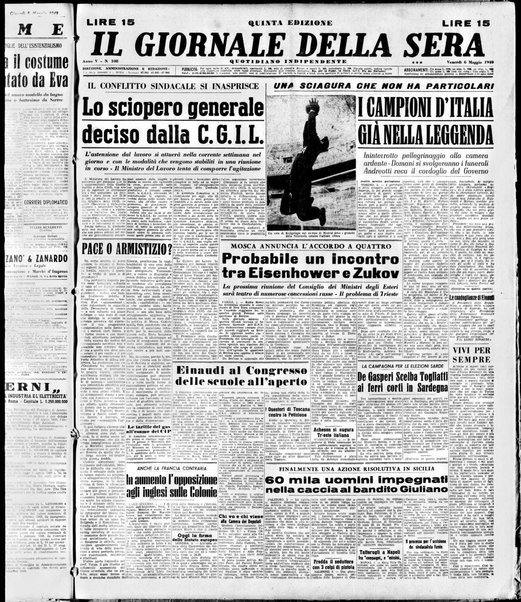 Il giornale della sera : quotidiano indipendente di informazioni