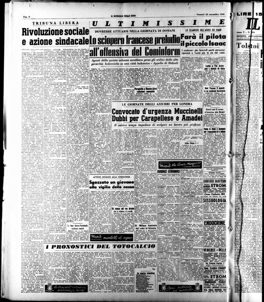 Il giornale della sera : quotidiano indipendente di informazioni