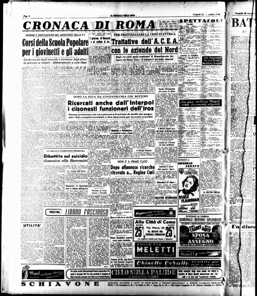 Il giornale della sera : quotidiano indipendente di informazioni