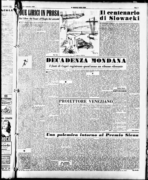 Il giornale della sera : quotidiano indipendente di informazioni