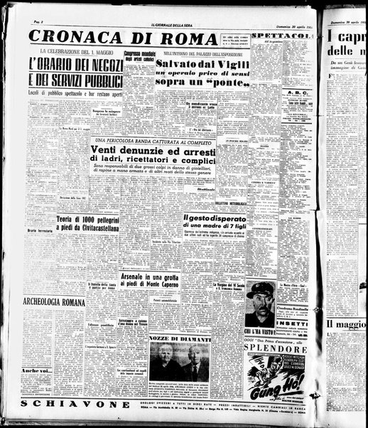 Il giornale della sera : quotidiano indipendente di informazioni