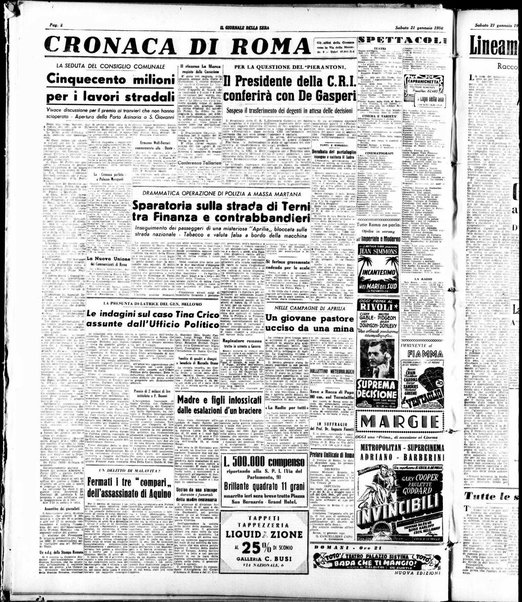 Il giornale della sera : quotidiano indipendente di informazioni