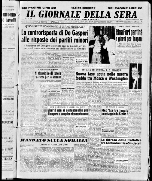 Il giornale della sera : quotidiano indipendente di informazioni