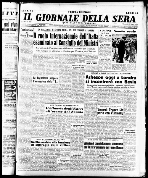 Il giornale della sera : quotidiano indipendente di informazioni