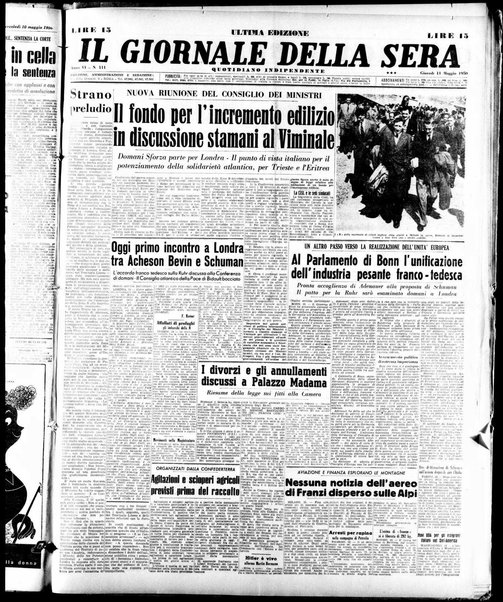 Il giornale della sera : quotidiano indipendente di informazioni