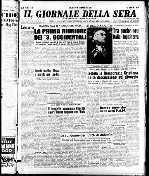 Il giornale della sera : quotidiano indipendente di informazioni