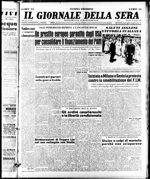 Il giornale della sera : quotidiano indipendente di informazioni