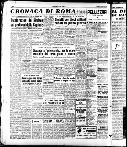 Il giornale della sera : quotidiano indipendente di informazioni