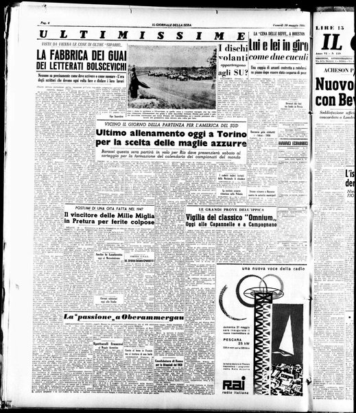 Il giornale della sera : quotidiano indipendente di informazioni