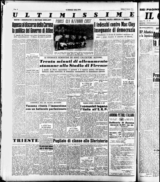 Il giornale della sera : quotidiano indipendente di informazioni