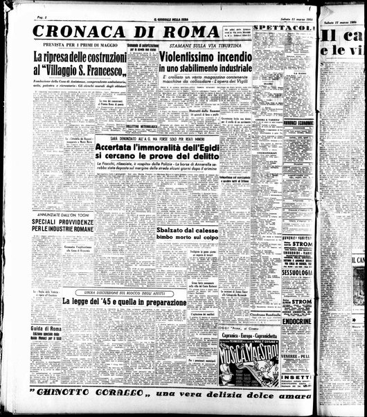 Il giornale della sera : quotidiano indipendente di informazioni