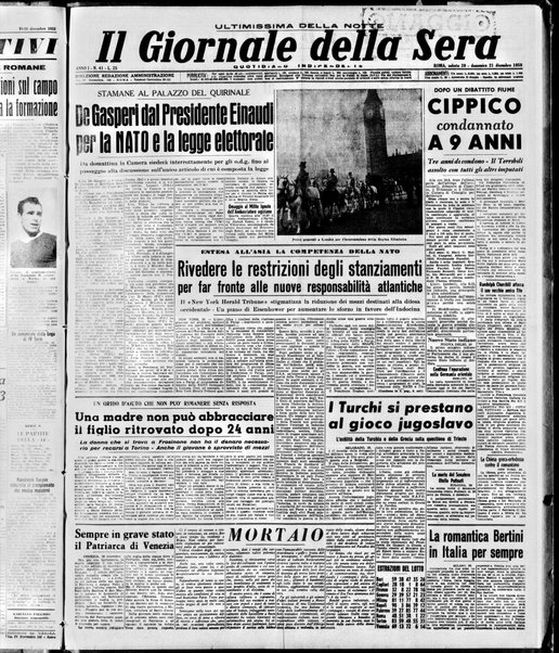 Il giornale della sera : quotidiano indipendente di informazioni