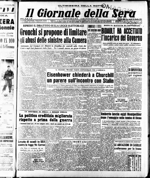 Il giornale della sera : quotidiano indipendente di informazioni