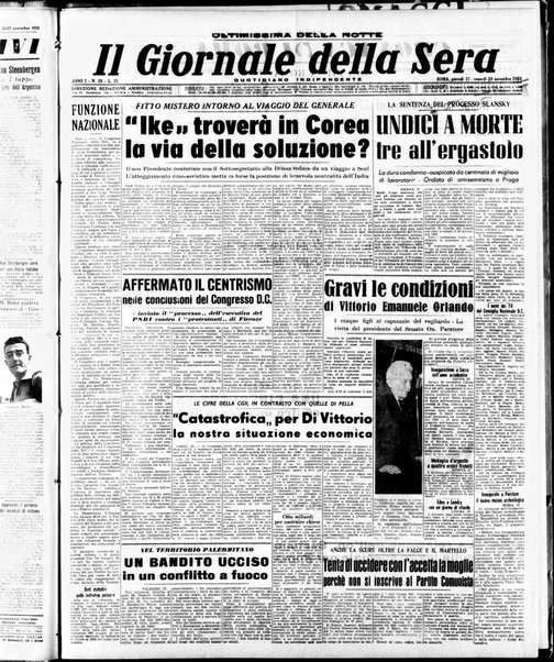 Il giornale della sera : quotidiano indipendente di informazioni