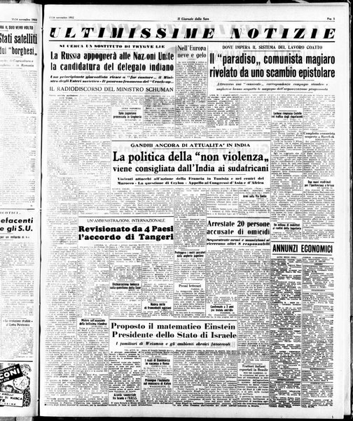 Il giornale della sera : quotidiano indipendente di informazioni