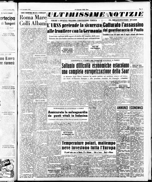 Il giornale della sera : quotidiano indipendente di informazioni