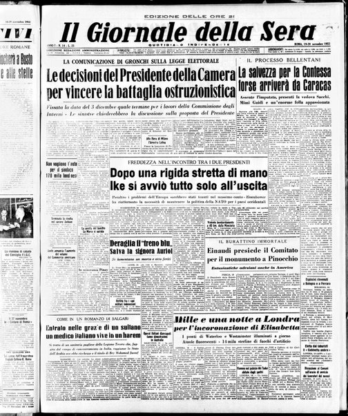 Il giornale della sera : quotidiano indipendente di informazioni